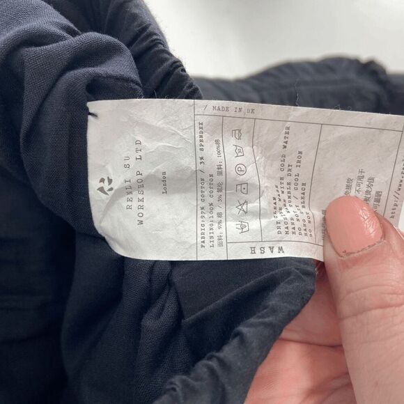 Renli Sue Womens Black Bermuda Oversized New Lagenlook Ruched Bottom Short Small - Picture 10 of 11